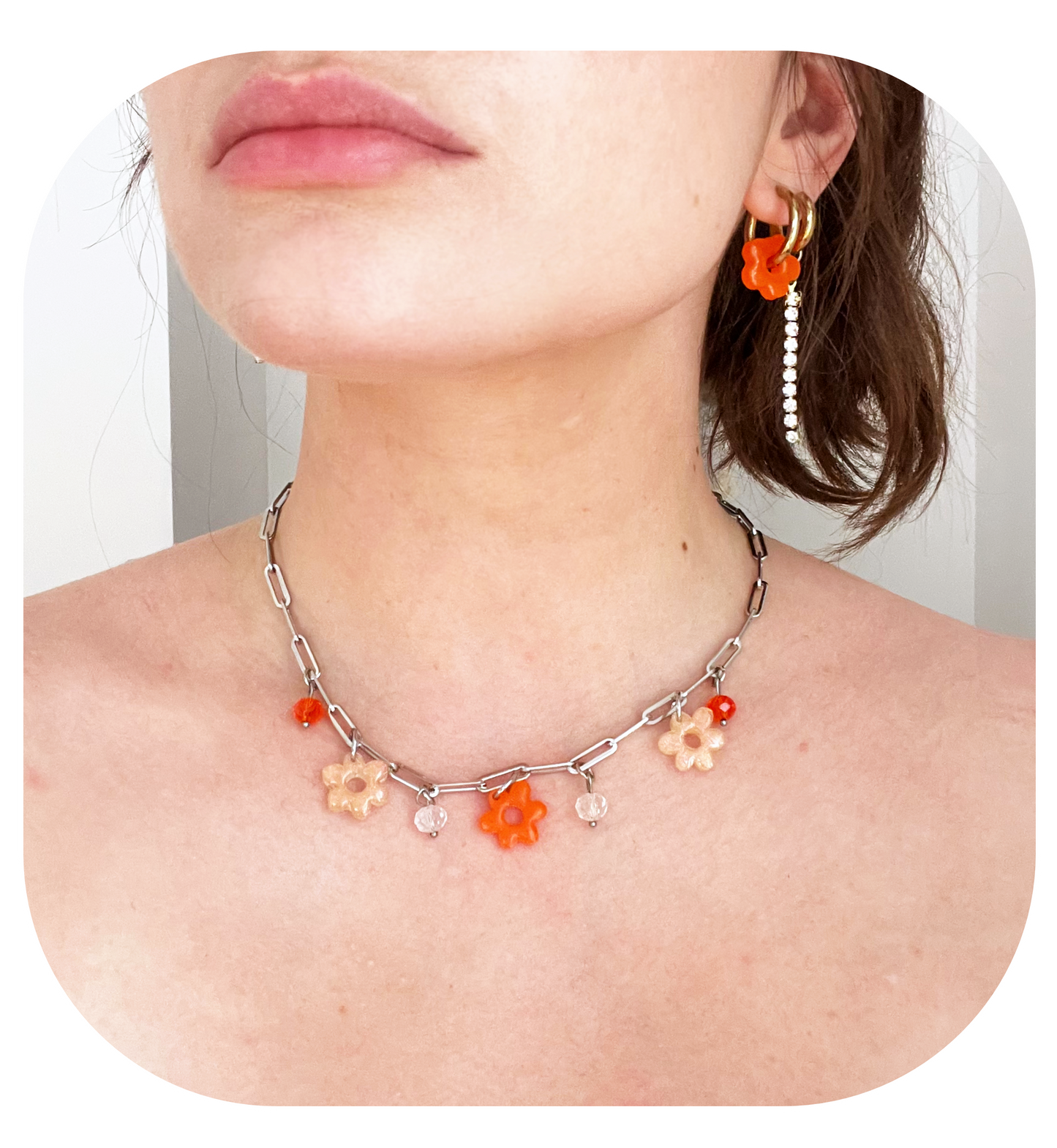 Collier So Glitterous Orange Crush - pièce unique