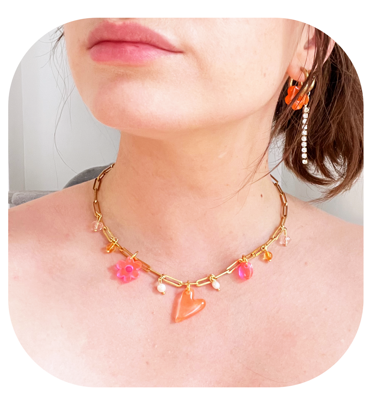 Collier So Glitterous Peach Fusion - pièce unique
