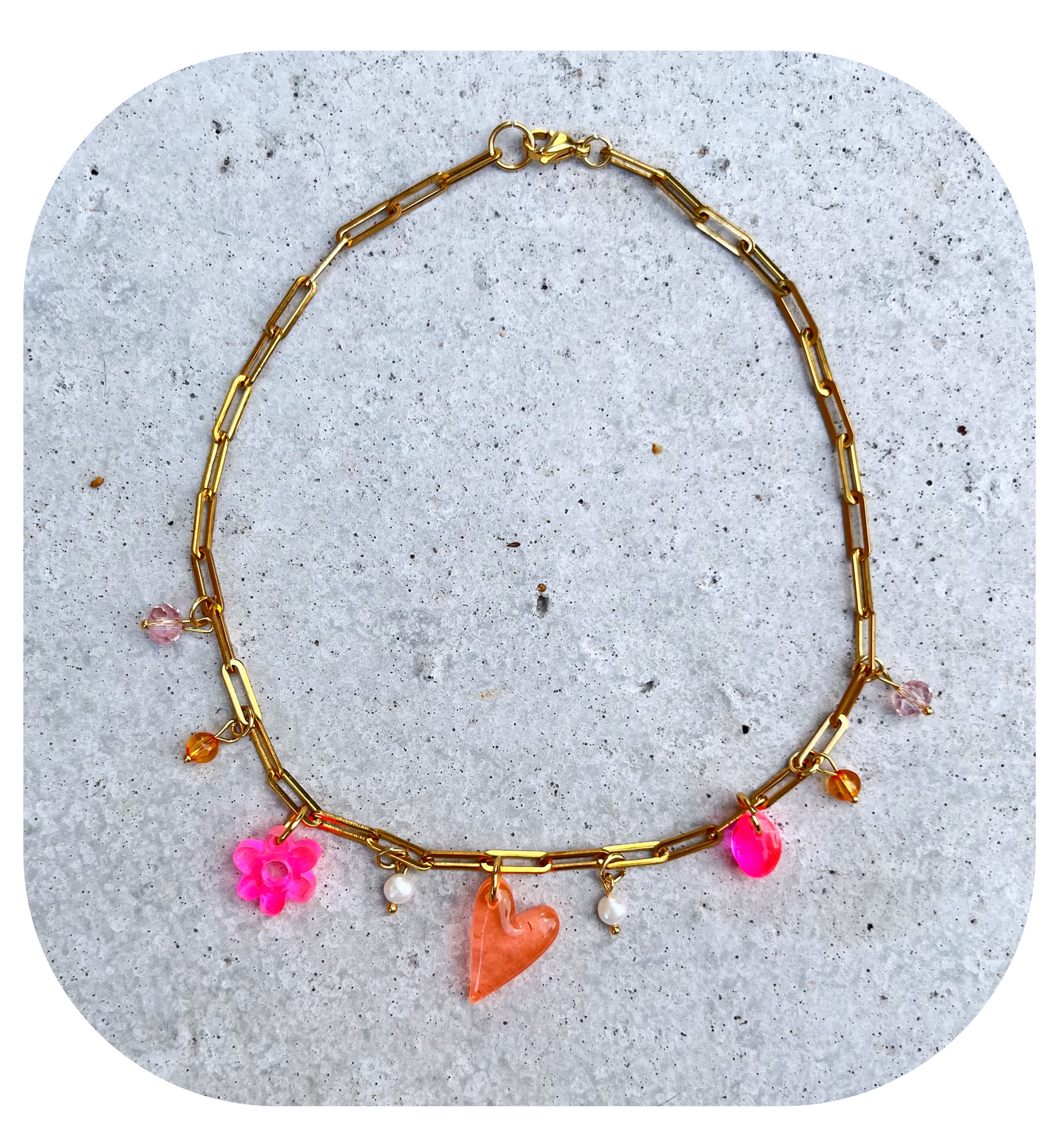Collier So Glitterous Peach Fusion - pièce unique