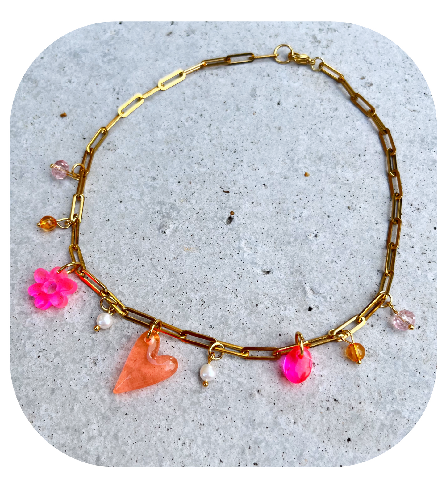 Collier So Glitterous Peach Fusion - pièce unique