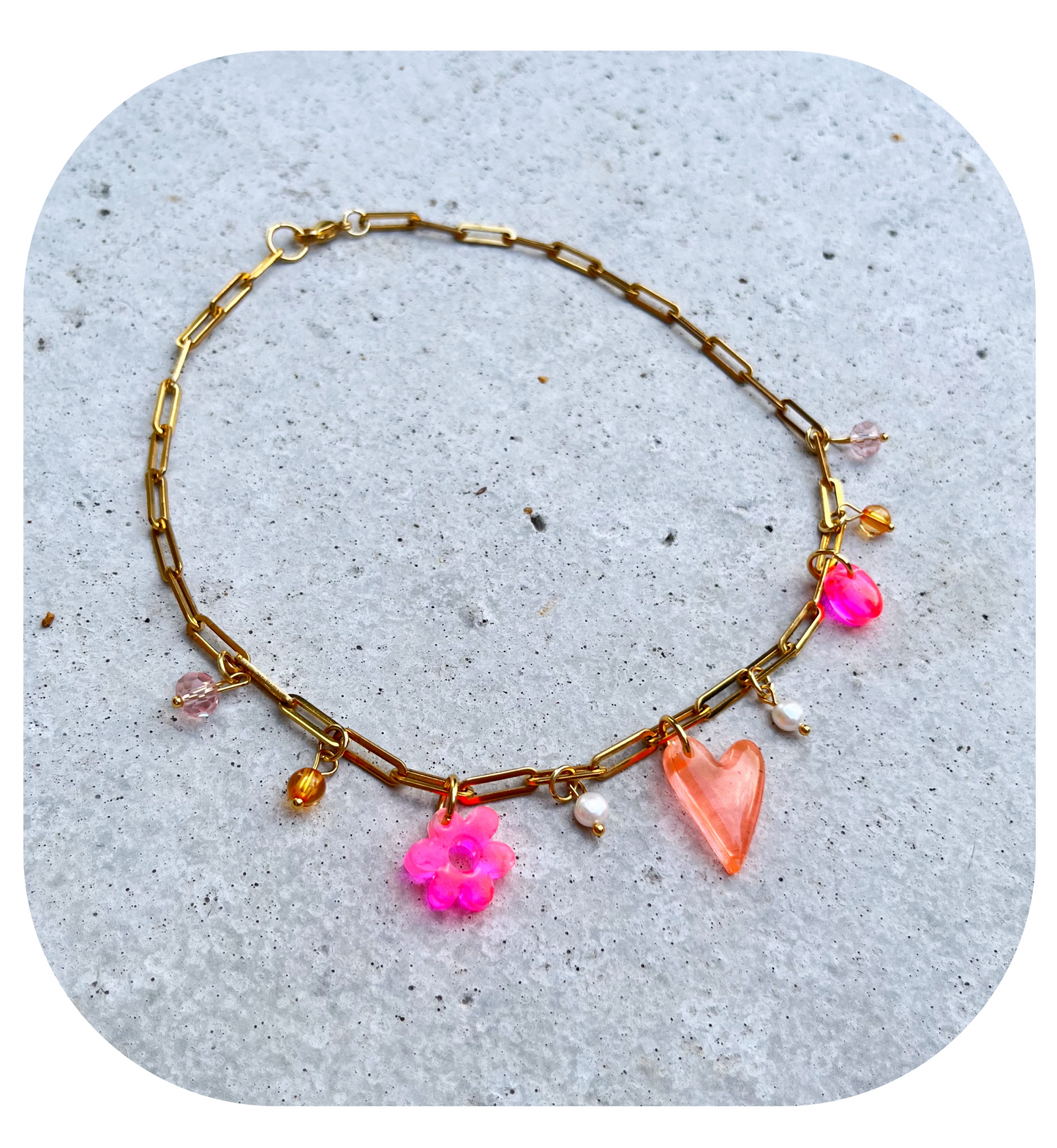 Collier So Glitterous Peach Fusion - pièce unique